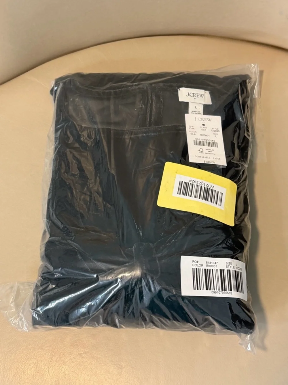 NWT! J. Crew Black Velvet Tie-Waist Mini Dress. Size Large.
